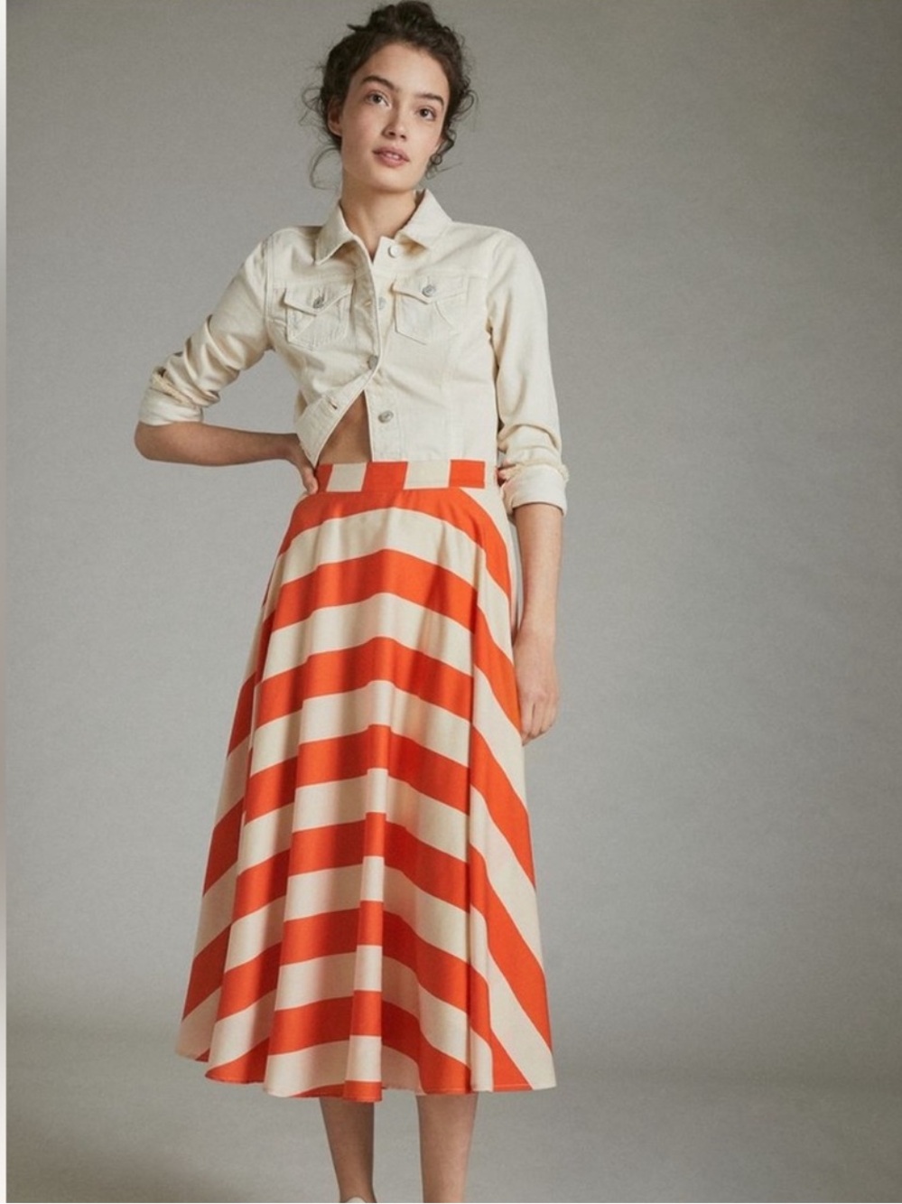 Anthropologie Mare Mare Ilsa striped midi skirt